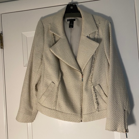 Lane Bryant Jackets & Blazers - Off-white moto jacket